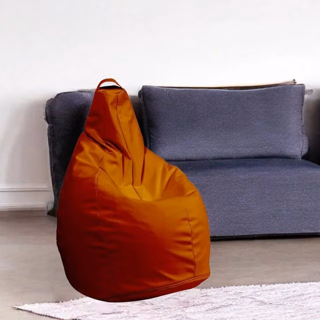 Pouf Aunter Talamo Italia, Poltrona sacco multiuso e poggiapiedi, Arancione, L 90 x P 90 x H 120 cm – 1