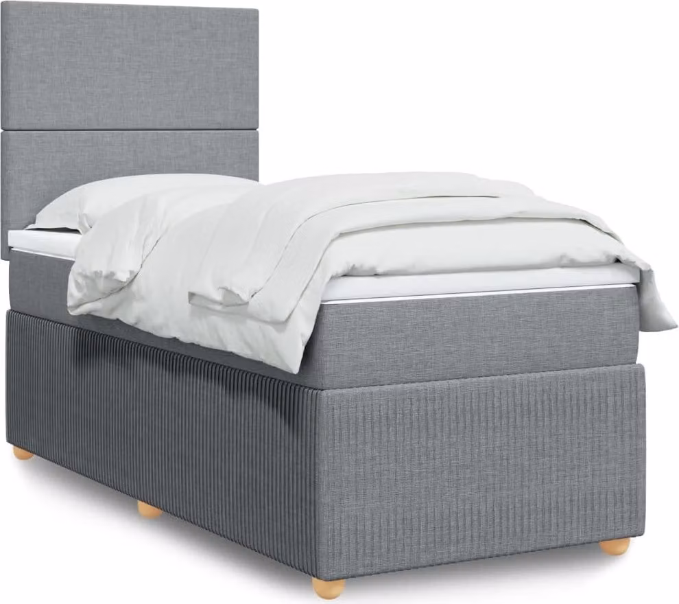 Maison Exclusive - Giroletto a Molle con Materasso Grigio Chiaro100x200 cm Tessuto