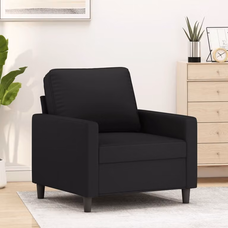 Maison Exclusive - Poltrona nera 60 cm in velluto