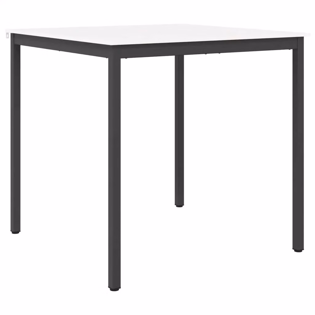 vidaXL Tavolo da bar quadrato in pino massello e metallo Bianco L: 110 cm, P: 110 cm, H: 105 cm – 2