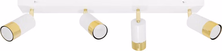 Light-Home Hugo - Lampada a sospensione in metallo e vetro - E27 - 4 lampadine - Bianco e oro