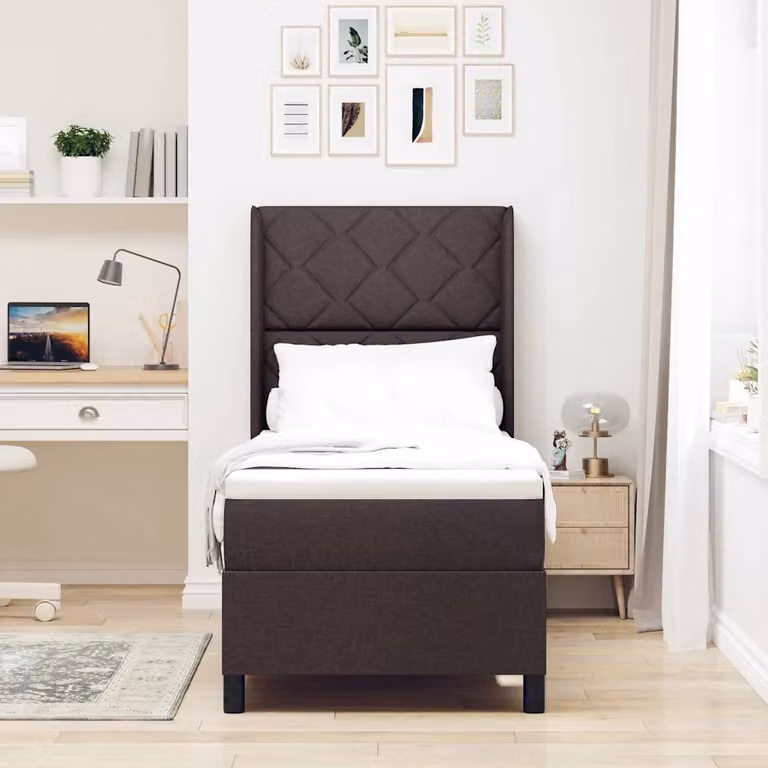 Letto ibrido con materasso a molle e schiuma vidaXL Marrone L/P: 190 x 90 cm