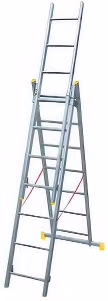 Scala Trasformabile in Alluminio a Tre Rampe 7+7+7 Gradini EN 131 Easy Three