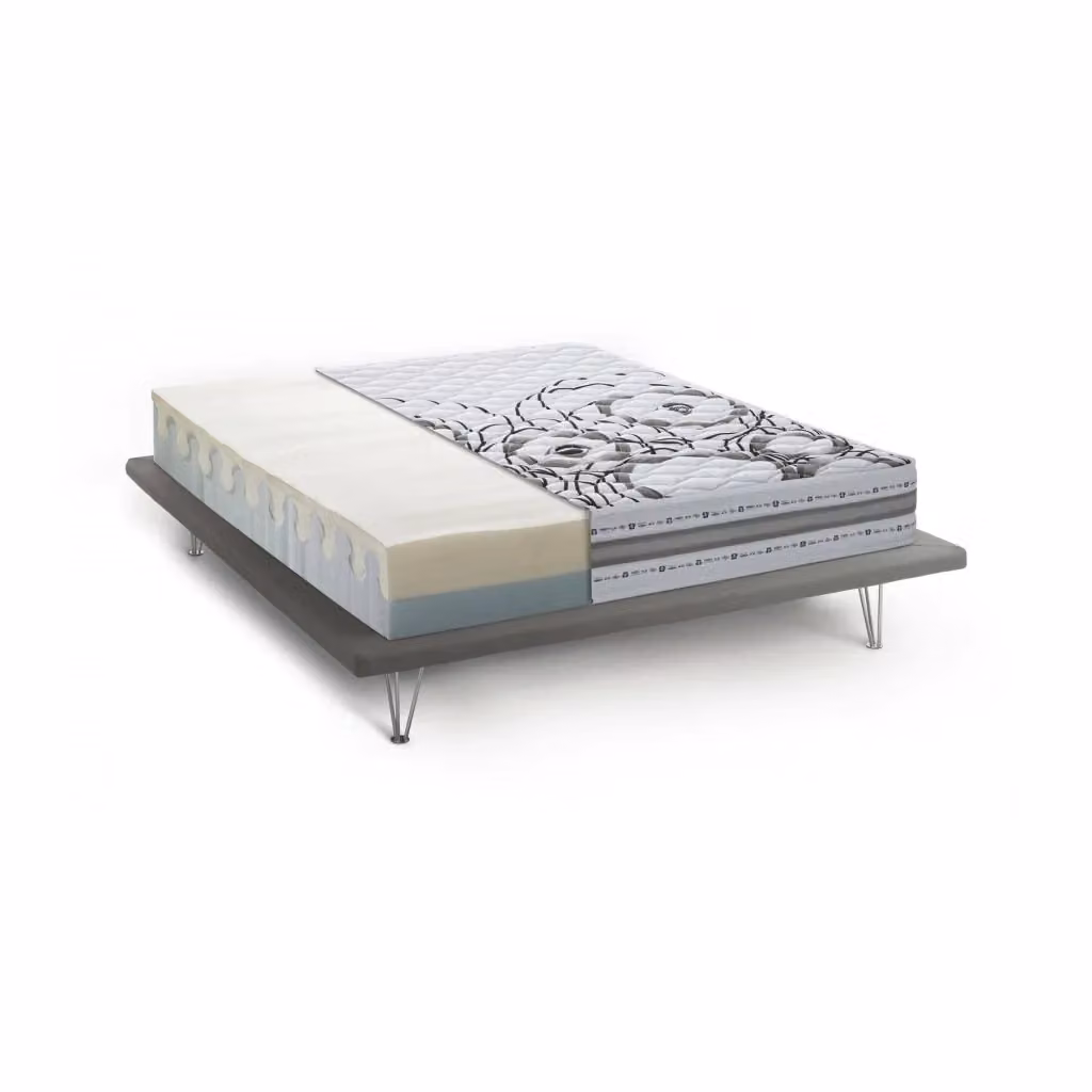 Materasso matrimoniale Incoronata Talamo Italia in Memory foam e Waterfoam, colore bianco, anallergico e con regolazione della temperatura, L/P/H: 160 x 190 x 22 cm – 2