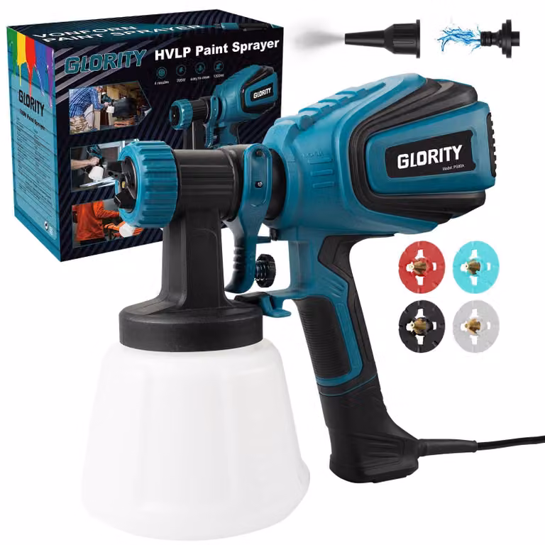 Pistola a spruzzo da 700W, tecnologia HVLP, con 4 ugelli e 3 modalità di spruzzo