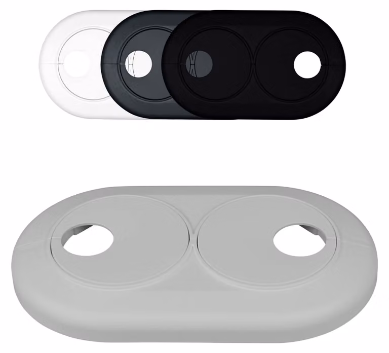 Solidchoice - Set di tubi a doppia parete per tubazioni di riscaldamento, distanza variabile, colore bianco