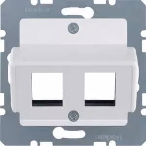 Berker 146309 Piastra centrale per prese modulari AMP, bianco polo, lucida Sistema di piastre centrali