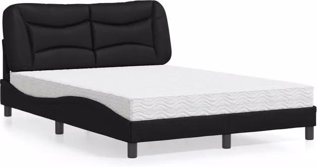 Letto con Materasso Hvar vidaXL in Similpelle Nero L/P: 120 x 200 cm – 1