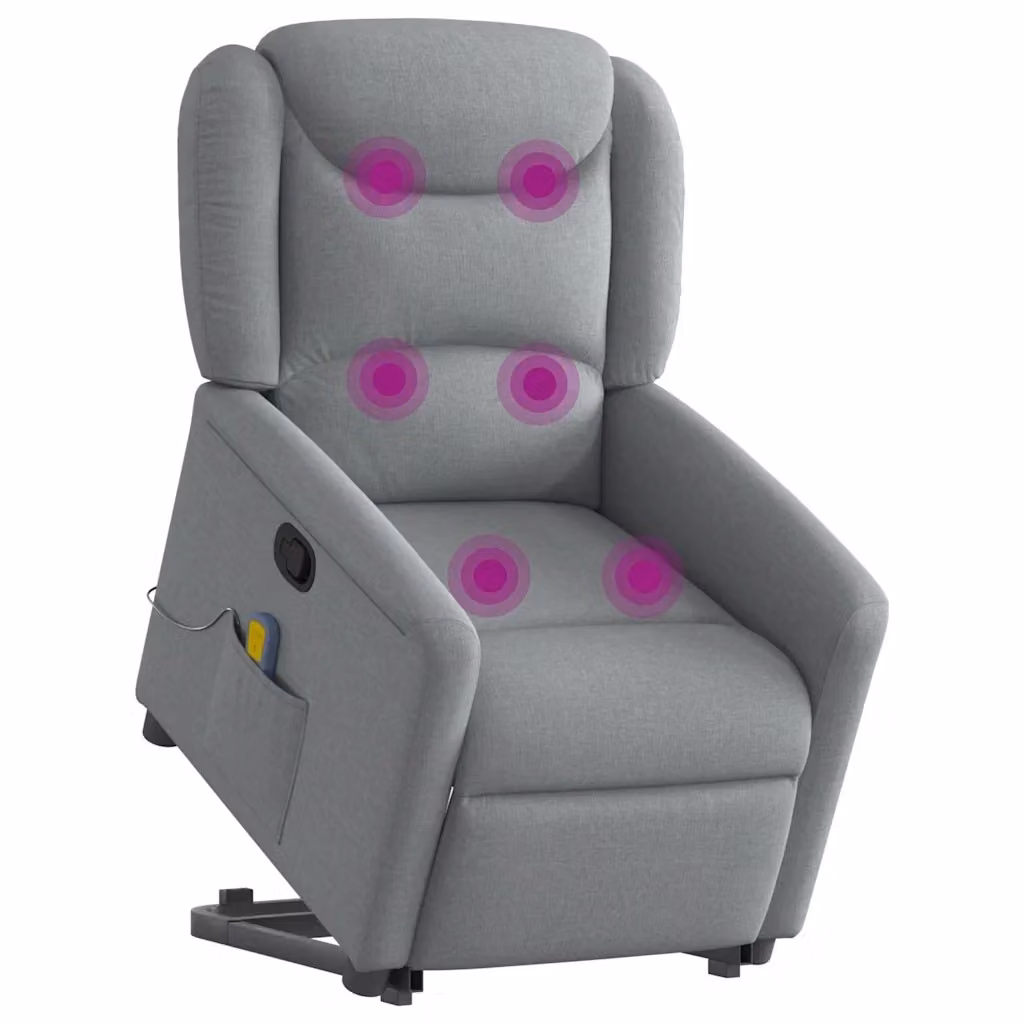 Poltrona Alzapersona Reclinabile con Assistenza Elettrica vidaXL Grigio con Braccioli e Imbottitura in Schiuma – 2