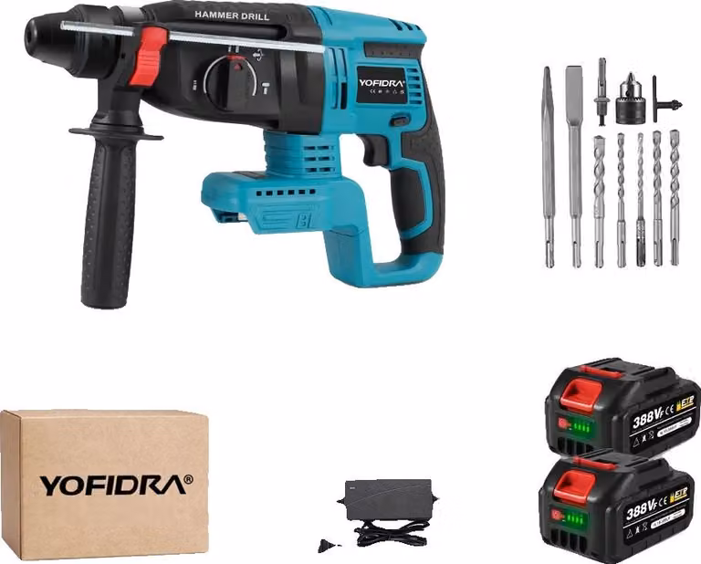 Trapano a percussione a batteria, motore senza spazzole, opzione batteria 2X 6