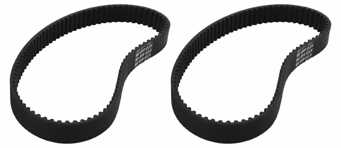 2 cinghie di trasmissione in gomma HTD5M, 88 denti, passo di 440 mm, larghezza di 15 mm