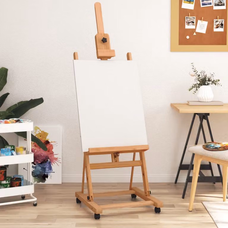 Cavalletto in legno massello di faggio vidaXL colore marrone L/P/H: 55 x 53,5 x 178 cm