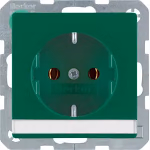 Berker 47506003 Presa SCHUKO con campo di etichettatura verde con Berker Q.1/Q.3
