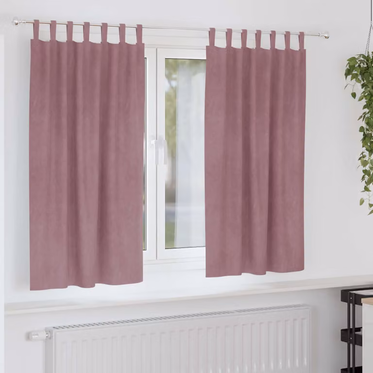 Set di 2 tende oscuranti vidaXL in velluto rosa, L: 140 cm x H: 175 cm