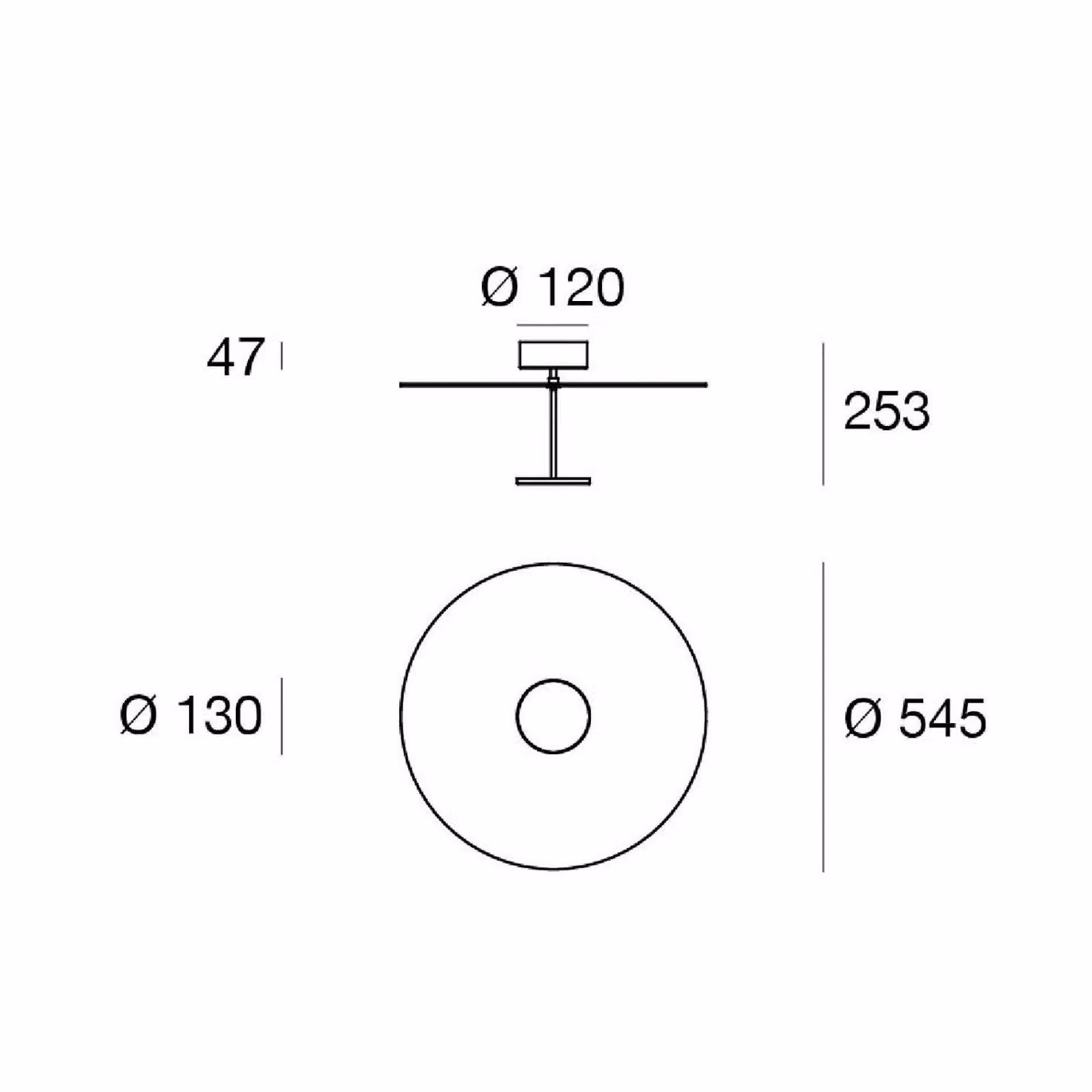 Linea Light Plafoniera a LED Stilo_S, dimmerabile, Bianco / Opale, Soggiorno / Sala da pranzo, Alluminio, Moderno, Plafoniera LED