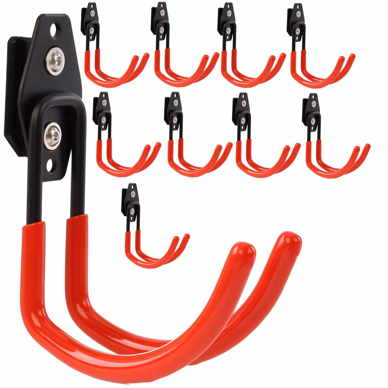 Set di 10 ganci a forma di "U" - Contenitore portaoggetti - 11 cm - Capacità di carico 30 kg - Ideali per utensili, garage e lampade
