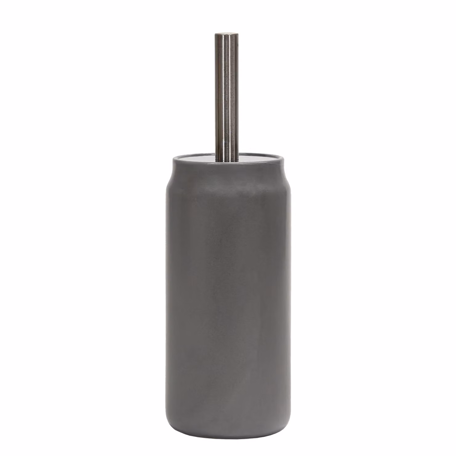 Portascopino con scopino in ceramica e acciaio inox grigio Vestiamo Casa H: 34 cm, L: 11 cm, P: 11 cm