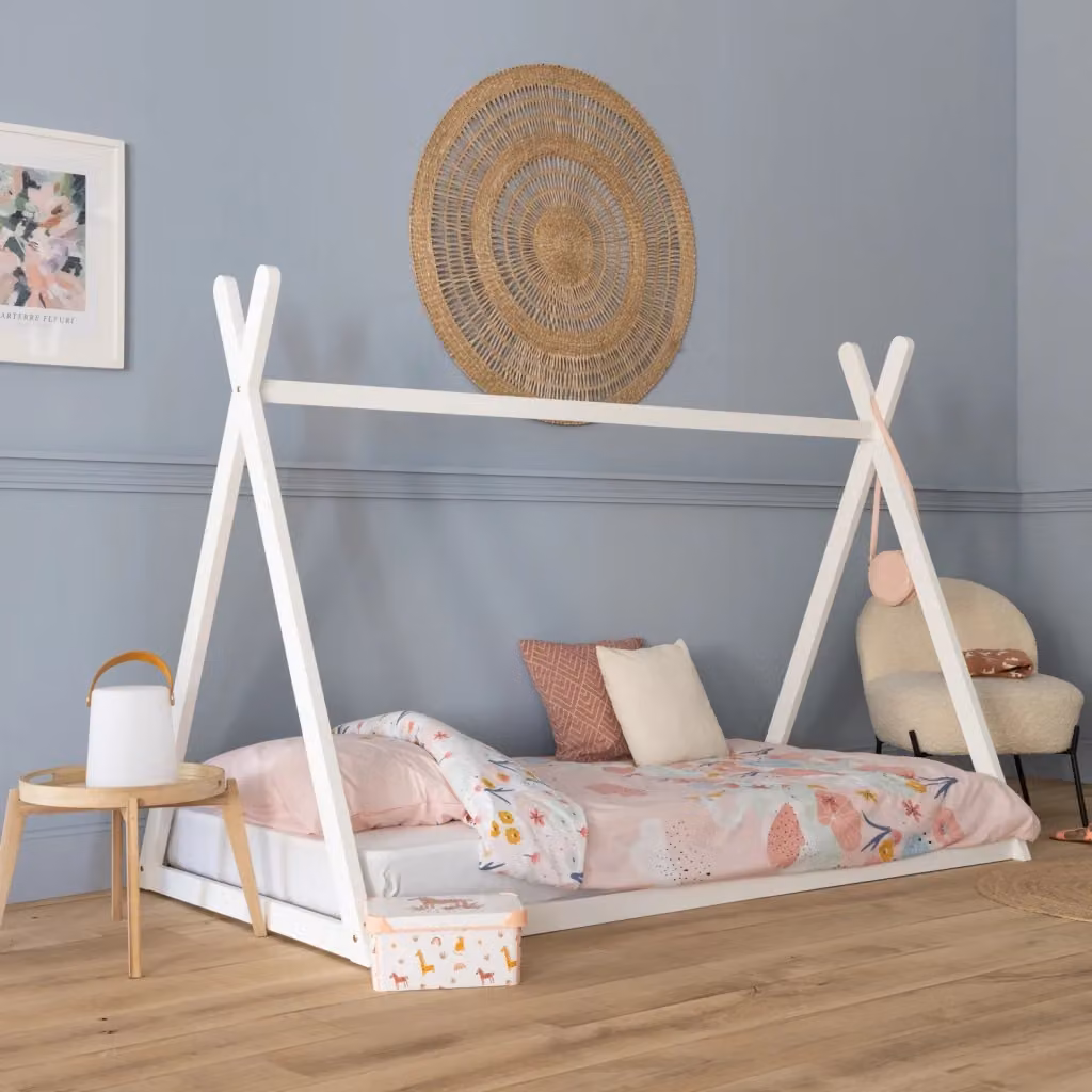 Letto Teepee per bambini VALENTIN in legno di pino bianco L/P: 190 x 90 cm – 2