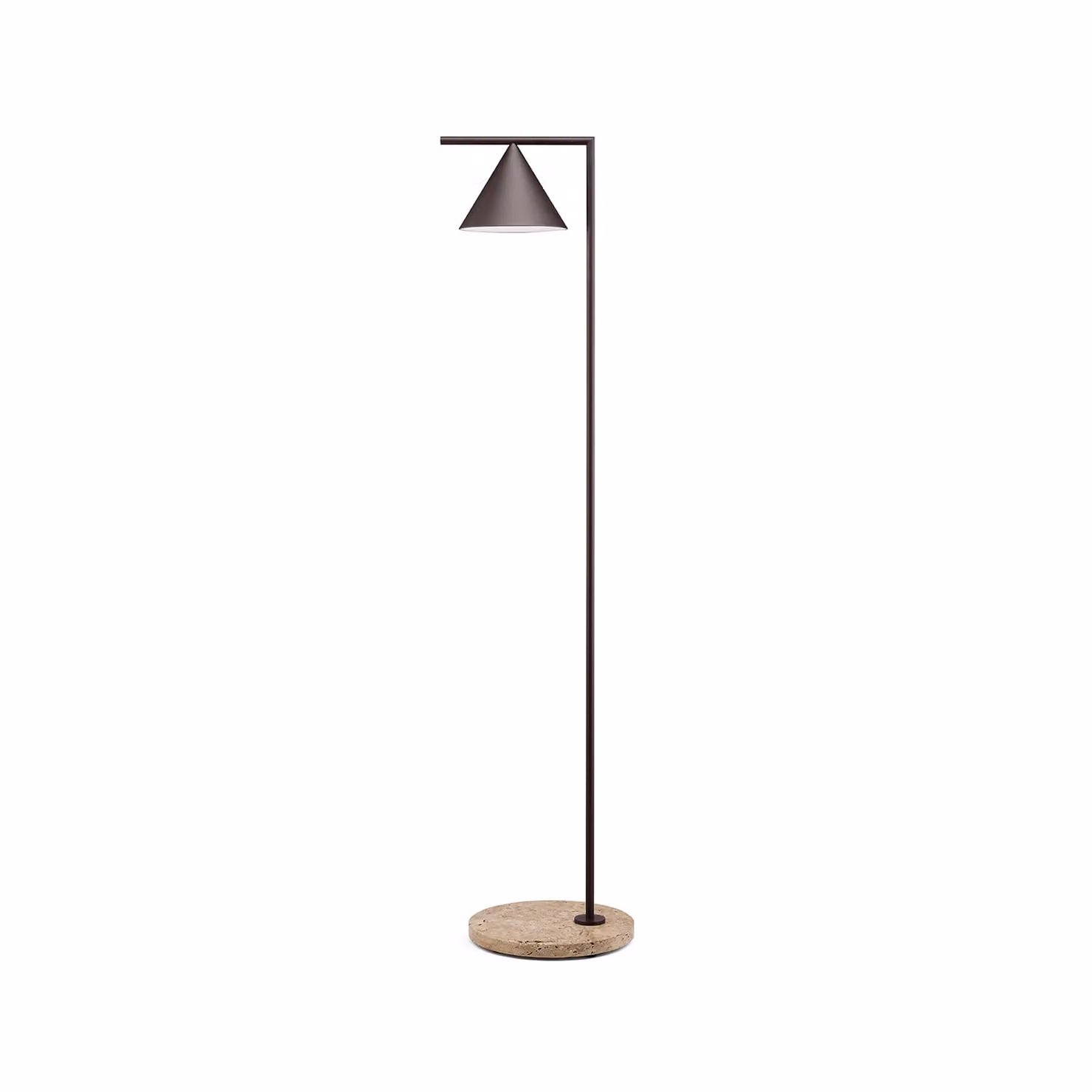 Flos - Captain Flint Outdoor H 1537 mm Deep Brown/Travertino Imperiale - Lampada da terra da esterno - Marrone