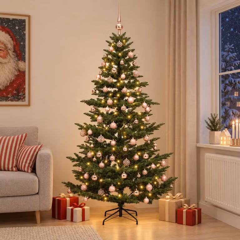vidaXL Albero di Natale artificiale con palline 240 cm 300 LED