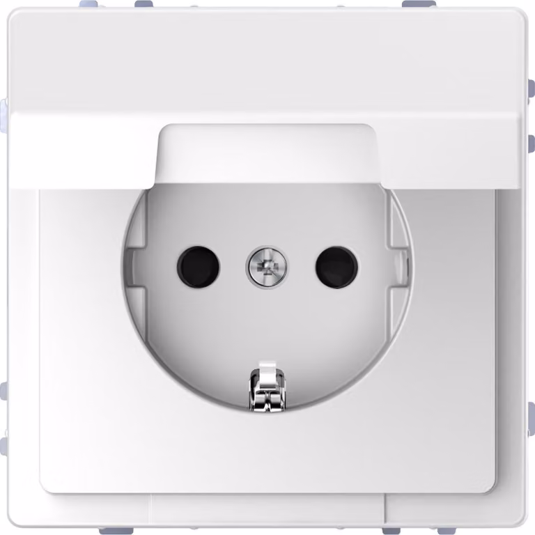 Merten MEG2310-6035 Presa di corrente con coperchio incernierato + protezione tattile avanzata D-Life bianco loto