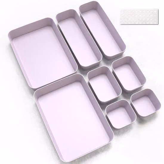 Scatola portaoggetti in plastica - 8 pezzi - Plastica senza BPA