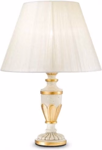 Lampada da tavolo Firenze Tl1 Ideal-Lux, colore bianco, in metallo e ceramica