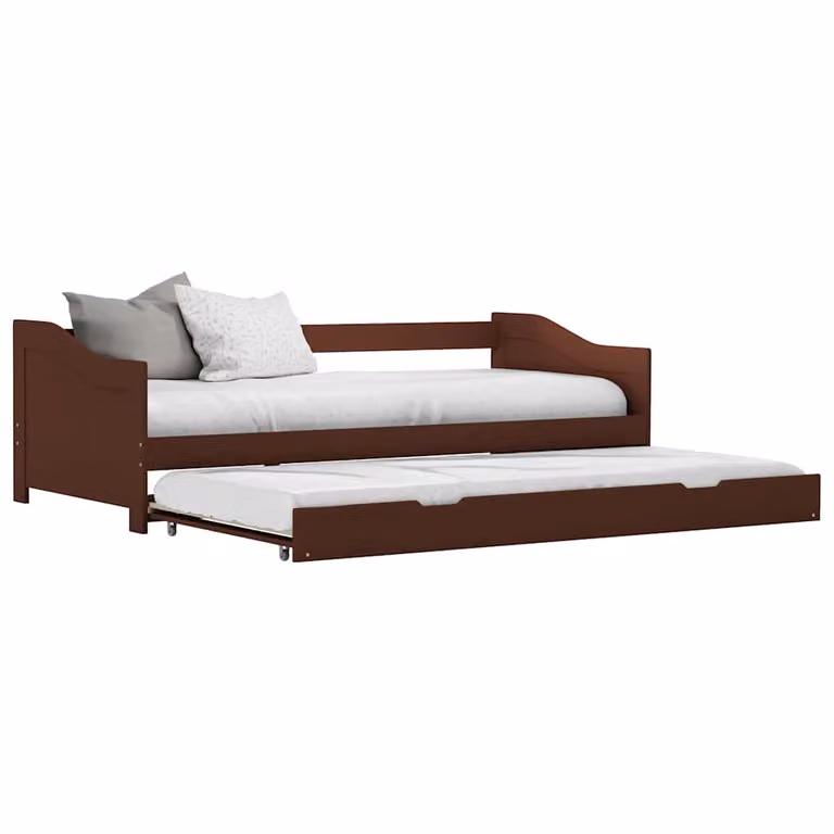 vidaXL Dormeuse Estraibile Marrone Scuro L/P/H: 90 x 200 x 66 cm
