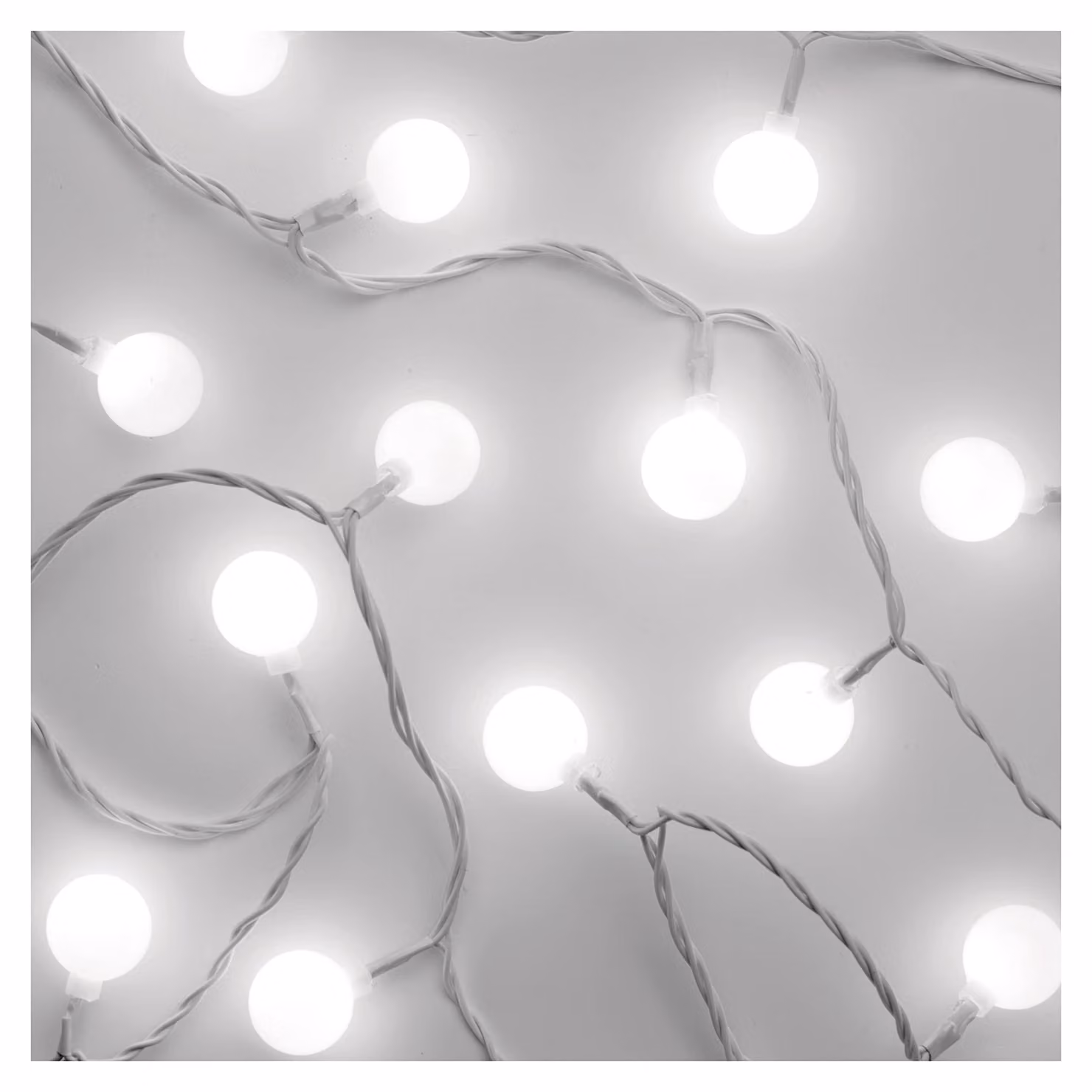 Catena luminosa a LED, 4 metri, 40 sfere bianche fredde, timer, grado di protezione IP44