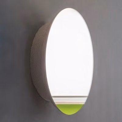 Scaldasalviette elettrico con specchio HOM Miros O argento 40 cm 70W