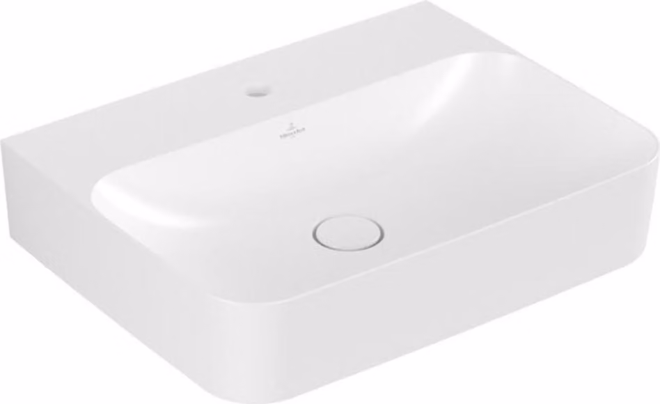 Villeroy & Boch Finion lavabo, trop-plein caché, 1 trou pour robinet, dessous poncé, 600x470mm, 41686CRW, 41686CRW