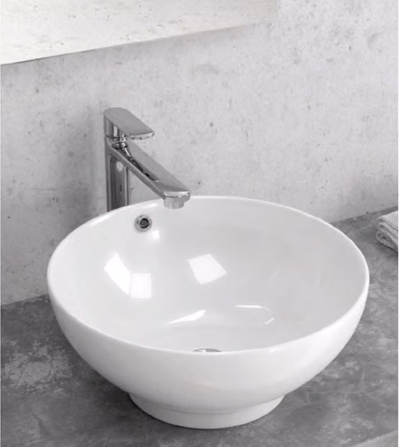 Lavabo rotondo da appoggio senza foro SOA 40x40x17 cm