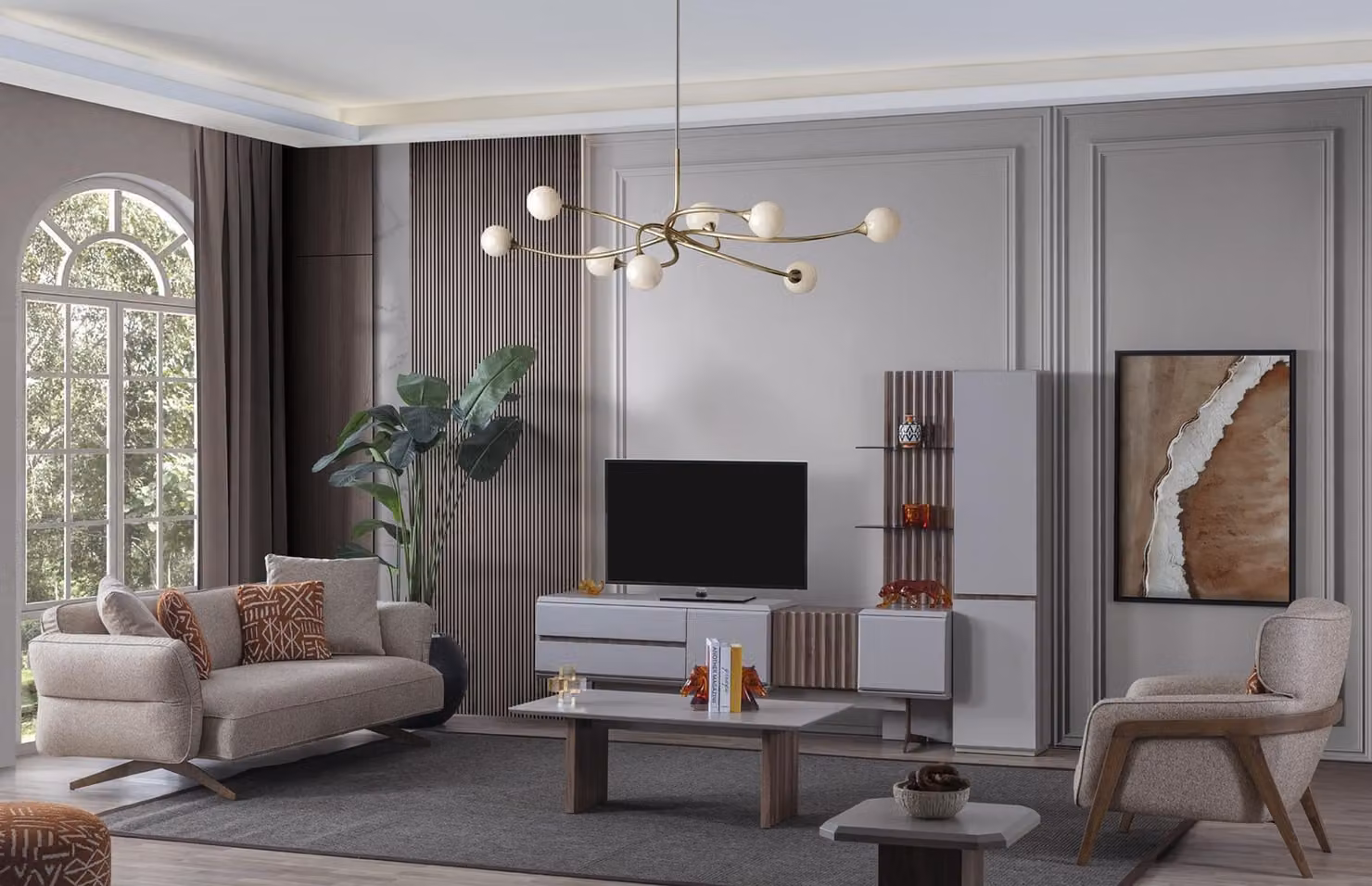 Wohnzimmer Set Einrichtung Komplettes Zimmer Möbel Sofa Couch Set 5tlg.