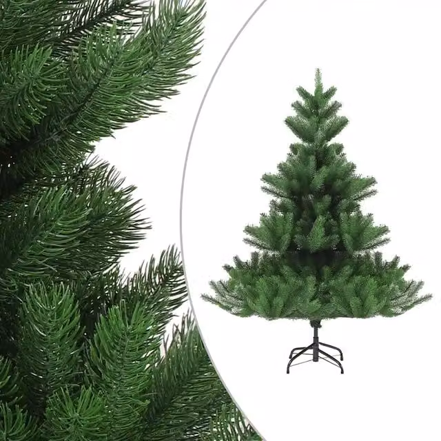 Albero di Natale Artificiale con LED e Decorazioni vidaXL, Verde e Oro, Altezza: 180 cm