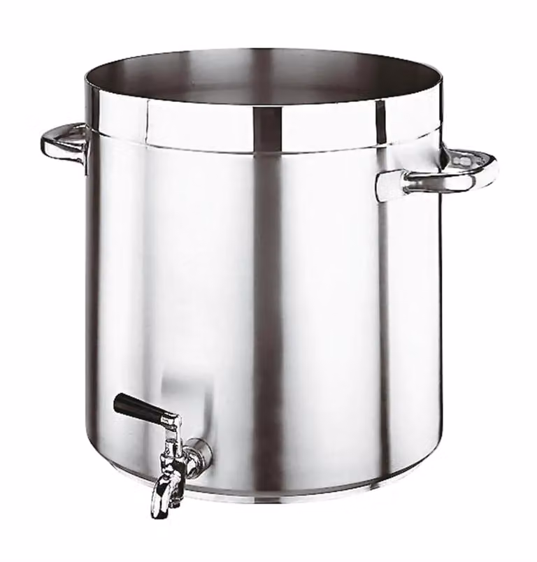 Pentola Alta Serie 1100 in acciaio inox con rubinetto per induzione, diam.50cm
