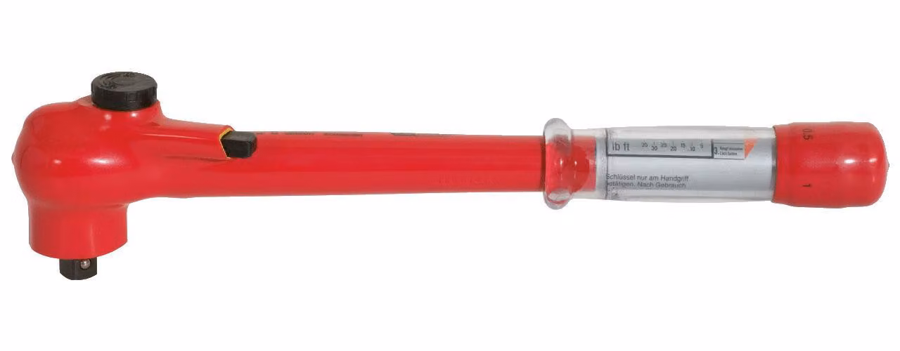 KS TOOLS Chiave dinamometrica da 1/2" con isolamento protettivo e testa a cricchetto reversibile 5 - 50 Nm - 117.1300