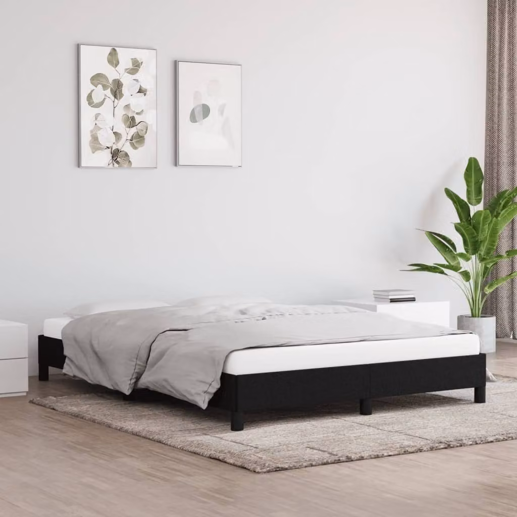 The Living Store Struttura letto nera 140x200 cm in tessuto