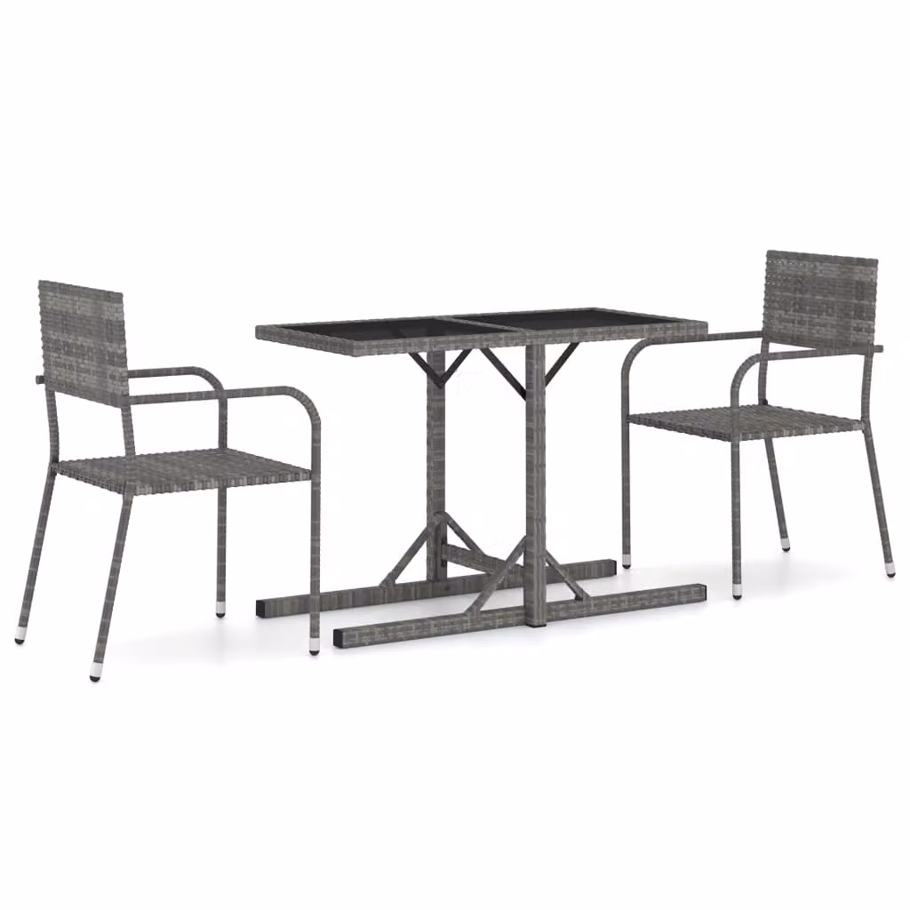 Set Mobili da Pranzo per Giardino 3 pz Grigio