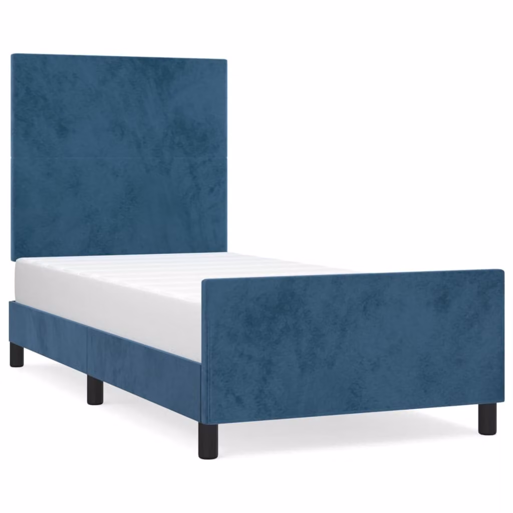 Giroletto senza Materasso Blu Scuro 80x200 cm in Velluto