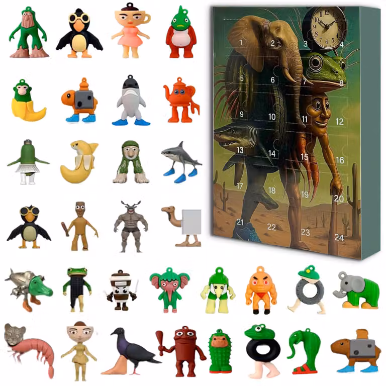 Calendario dell'Avvento da 24 pezzi, con figure mitologiche, in plastica