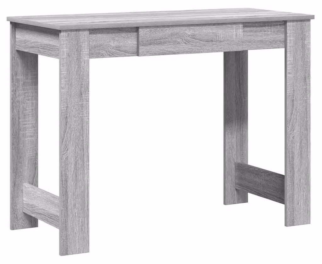 Scrivania Solidchoice, colore grigio, con ampio spazio di archiviazione per l'ufficio