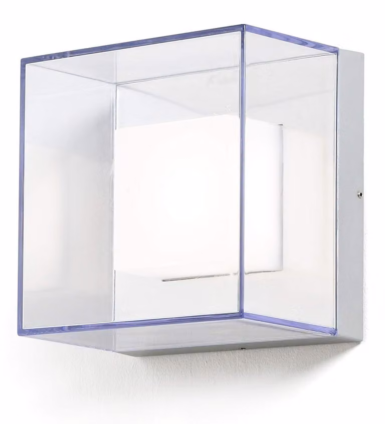 Lampada da parete Sanremo, grigia, in alluminio, dimensioni 21x14x21 cm, LED 9W
