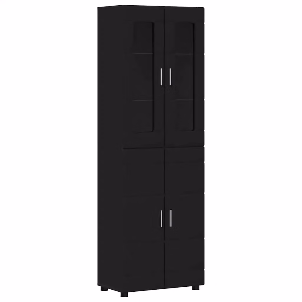 Credenza moderna vidaXL FLORIN in legno nero opaco L: 60 cm, P: 35 cm, H: 182 cm – 2