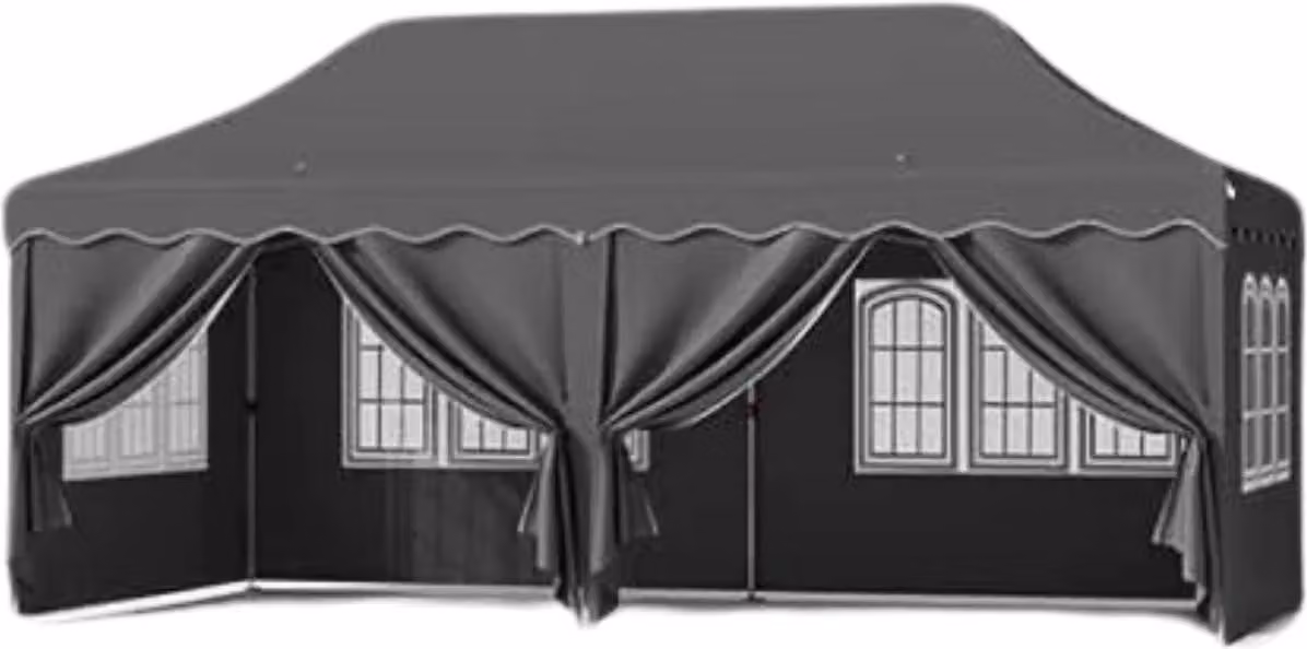 Gazebo pieghevole Bolt Edge 3x6 m – Nero – Gazebo con 6 pareti laterali – Impermeabile – UV50+ – Tenda da giardino – Tenda per feste