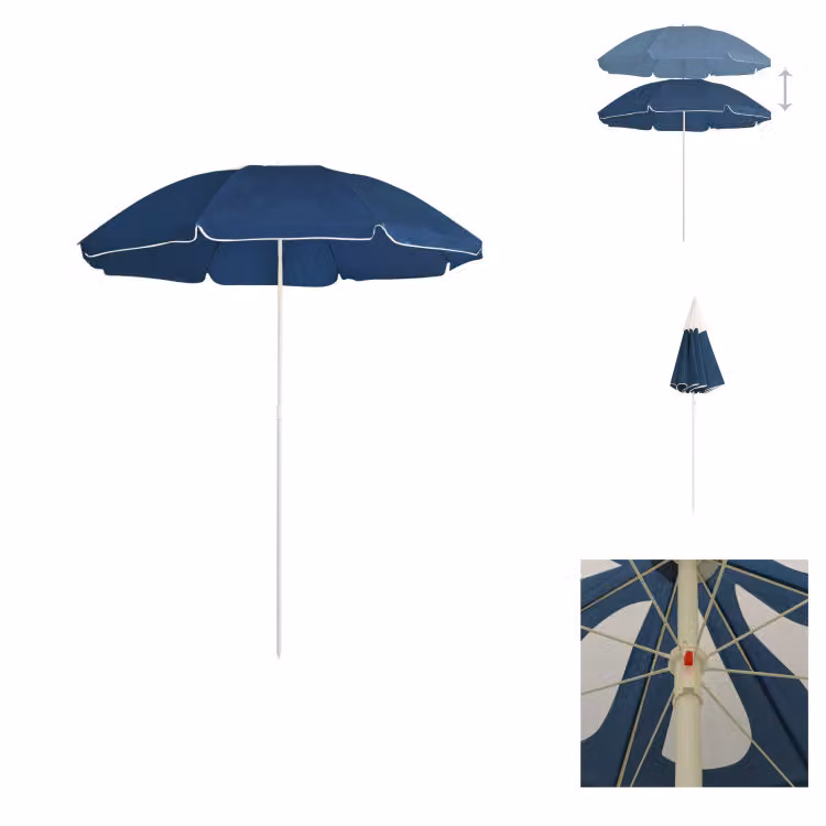 vidaXL Ombrellone con palo in acciaio blu 180 cm - Ombrelloni e tende da sole