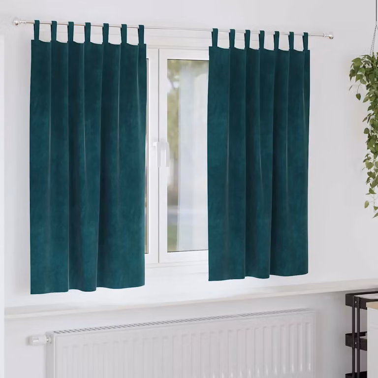 Set di 2 tende oscuranti vidaXL in velluto verde, L: 140 cm, H: 175 cm