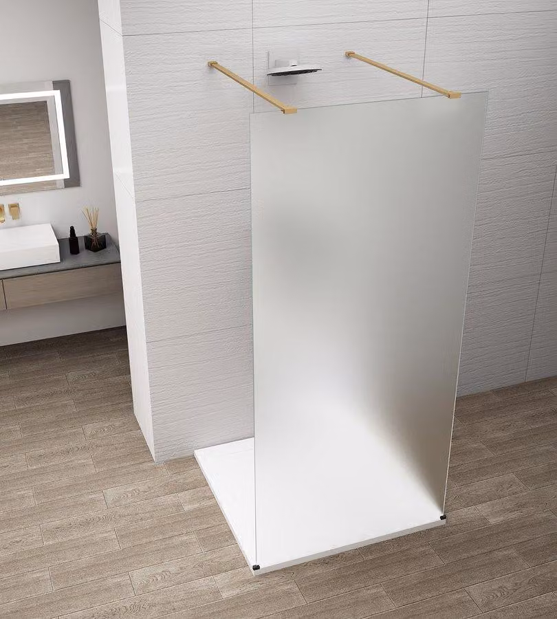 Pannello in vetro per doccia Polysan ESCA GOLD MATT, autoportante, effetto vetro satinato, 1500 mm
