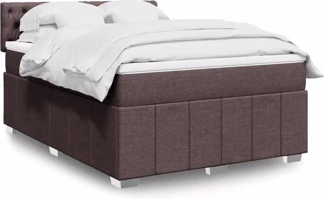 Letto Ibrido con Giroletto a Molle e Materasso vidaXL, Marrone e Bianco, L/P: 160 x 200 cm – 1