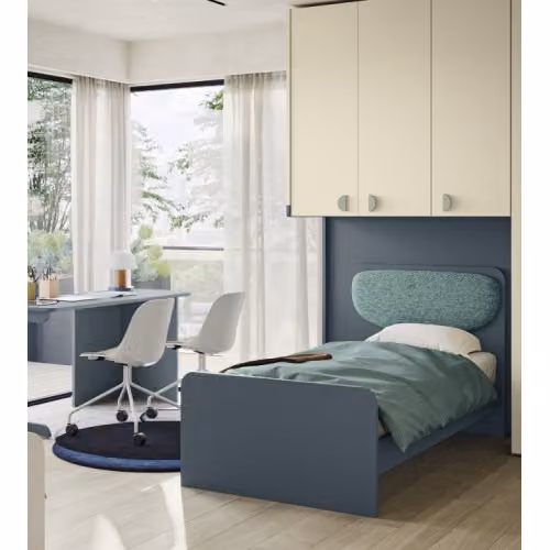 Letto singolo con testata semi imbottita Colombini Casa - Monnie Pad