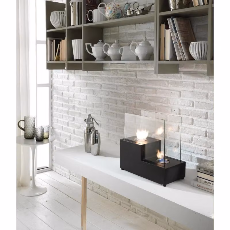 Lampada da tavolo Stones Two Steps in vetro trasparente e metallo nero H: 39 cm, L: 20 cm – 2